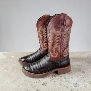 Justin's Full Ostrich Quill w Chocolate Calfing, Women's 7- Rare Edition!